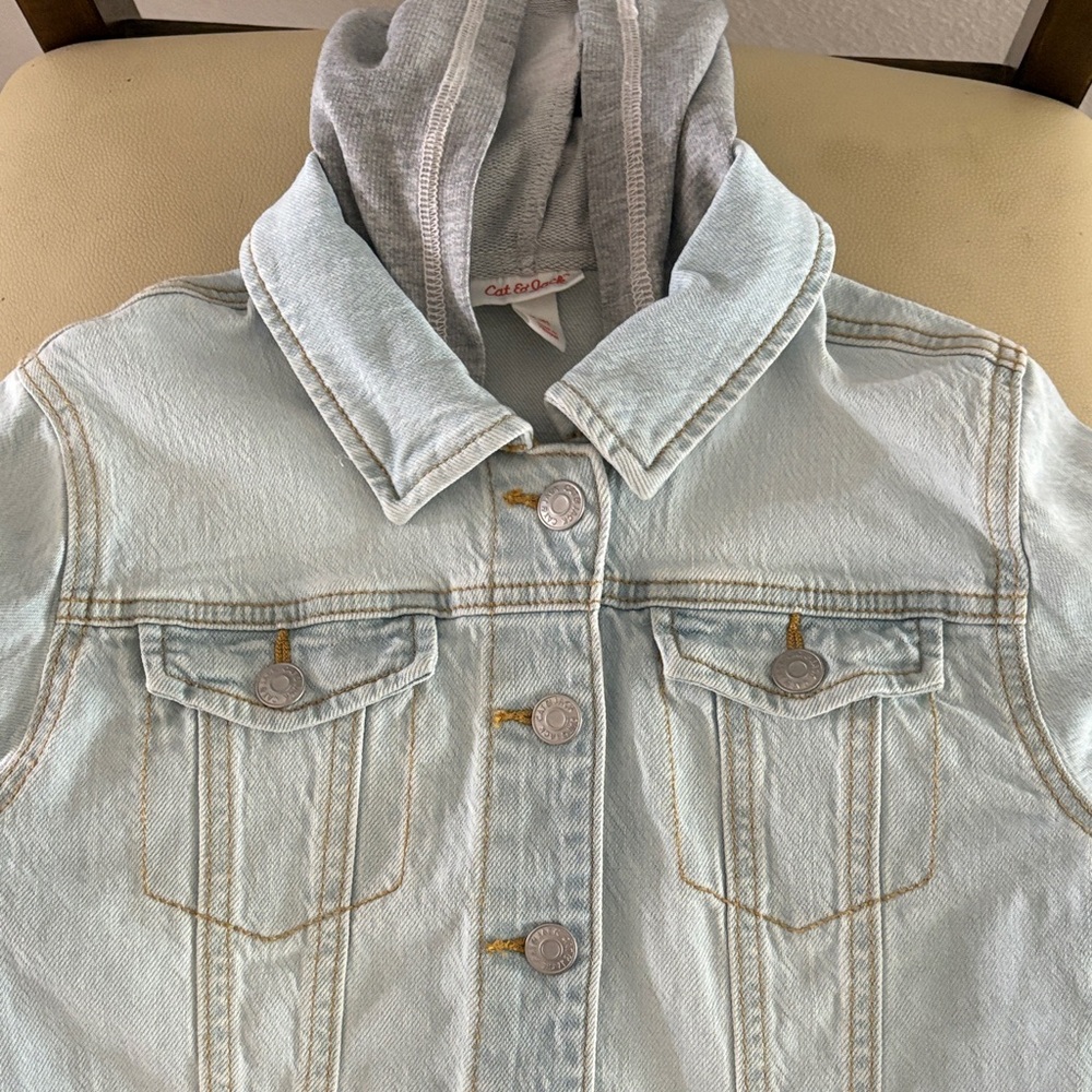 Cat & Jack Light Blue Jacket with Gray Hood